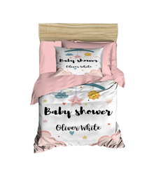 L'essentiel linge de maison Juego Funda Nórdica Bebé PH134 Rosa Blanco Negro 100x150cm Algodón 140 Hilos